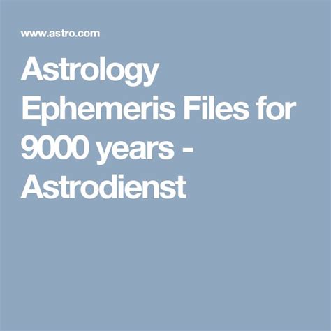 天文曆|Astrology Ephemeris for 9000+ years